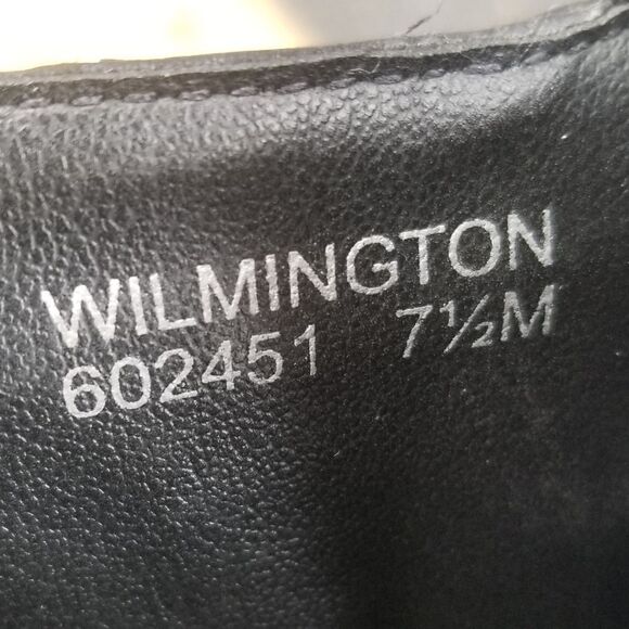 Vintage 90s y2k Square Toe Chunky Heel Black Leather Heeled Ankle Boots Booties - Picture 7 of 9